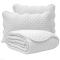 Kit Cobre Leito Percal 300 Fios Toque de Pluma Dupla Face Bold Casal 03 Peças - Branco