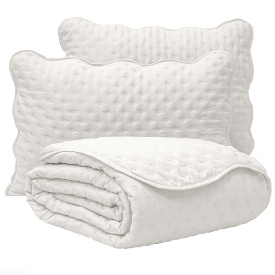 Kit Cobre Leito Percal 300 Fios Toque de Pluma Dupla Face Bold Casal 03 Peças - Branco