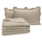 Kit Cobre Leito Percal 300 Fios Toque de Pluma Dupla Face Bold King 03 Peças - Caqui