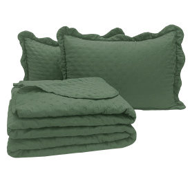 Kit Cobre Leito Percal 300 Fios Toque de Pluma Dupla Face Bold King 03 Peças - Esmeralda