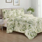 Kit Cobre Leito Percal 300 Fios Toque de Pluma Dupla Face Bold Print King 03 Peças - Folha Verde