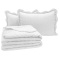 Kit Cobre Leito Percal 300 Fios Toque de Pluma Dupla Face Bold Queen 03 Peças - Branco
