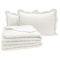 Kit Cobre Leito Percal 300 Fios Toque de Pluma Dupla Face Bold Queen 03 Peças - Branco