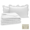 Kit Cobre Leito Percal 300 Fios Toque de Pluma Dupla Face Bold Solteiro 02 Peças - Branco