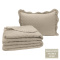 Kit Cobre Leito Percal 300 Fios Toque de Pluma Dupla Face Bold Solteiro 02 Peças - Caqui