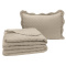 Kit Cobre Leito Percal 300 Fios Toque de Pluma Dupla Face Bold Solteiro 02 Peças - Caqui