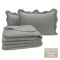 Kit Cobre Leito Percal 300 Fios Toque de Pluma Dupla Face Bold Solteiro 02 Peças - Chumbo