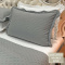 Kit Cobre Leito Percal 300 Fios Toque de Pluma Dupla Face Bold Solteiro 02 Peças - Chumbo