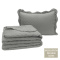 Kit Cobre Leito Percal 300 Fios Toque de Pluma Dupla Face Bold Solteiro 02 Peças - Chumbo