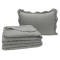 Kit Cobre Leito Percal 300 Fios Toque de Pluma Dupla Face Bold Solteiro 02 Peças - Chumbo