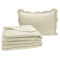 Kit Cobre Leito Percal 300 Fios Toque de Pluma Dupla Face Bold Solteiro 02 Peças - Palha