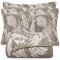 Kit Cobre Leito Queen Jacquard Premium Dupla Face Super Soft Eternity 03 Peças - Folhagem Chocolate
