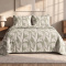 Kit Cobre Leito Queen Jacquard Premium Dupla Face Super Soft Eternity 03 Peças - Folhagem Oliva