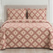 Kit Cobre Leito Queen Nature Jacquard Texturizado 03 Peça - Losango Rose