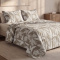 Kit Cobre Leito Queen Jacquard Premium Dupla Face Super Soft Eternity 03 Peças - Folhagem Chocolate