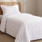 Kit Cobre Leito Solteiro Matelassê Costurado C/ Efeito Creponado Linen 02 Peças - Branco