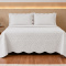 Kit Colcha Casal Efeito Anarrugado C/ Matelassê em Relevo Chanel 03 Peças - Branco