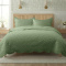 Kit Colcha King Matelassê Floral em Relevo C/ Bordas Onduladas Vintage 03 Peças - Verde Oliva