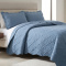 Kit Colcha King Matelassê 3D em Alto Relevo Percal 300 Fios Copacabana 03 Peças - Jeans