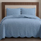 Kit Colcha King Percal 300 Fios Matelassê em Alto Relevo Maresia 03 Peças - Jeans