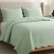 Kit Colcha King Percal 300 Fios Matelassê em Alto Relevo Mosaico 03 Peças - Verde Oliva