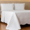 Kit Colcha Queen Efeito Anarrugado C/ Matelassê em Relevo Chanel 03 Peças - Branco