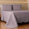 Kit Colcha Queen Efeito Anarrugado C/ Matelassê em Relevo Chanel 03 Peças - Lavanda