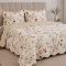 Kit Colcha Queen Percal 150 Fios Dupla Face Capricho 03 Peças - Floral Areia