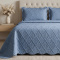 Kit Colcha Queen Percal 300 Fios Matelassê 3D em Alto Relevo Copacabana 03 Peças - Jeans
