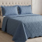 Kit Colcha Queen Percal 300 Fios Matelassê 3D em Alto Relevo Copacabana 03 Peças - Jeans