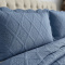 Kit Colcha Queen Percal 300 Fios Matelassê 3D em Alto Relevo Copacabana 03 Peças - Jeans