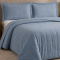 Kit Colcha Queen Percal 300 Fios Matelassê Bordado Max 03 Peças - Jeans