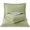 Kit Colcha Queen Percal 300 Fios Matelassê Bordado Max 3 Peças - Verde Oliva