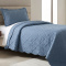 Kit Colcha Solteiro Matelassê 3D em Alto Relevo Percal 300 Fios Copacabana 02 Peças - Jeans