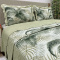 Kit Colcha Tropical Percal 300 Fios Estampada Dupla Face Casal Padrão 3 Peças - Palmeira