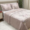 Kit Colcha Tropical Percal 300 Fios Estampada Dupla Face King 3 Peças - Floral Malva
