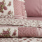 Kit Casal Padrão Percal 300 Fios Cobre Leito + Jogo de Lençol Dupla Face Confort Print 06 Peças - Patchwork Malva