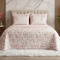 Kit King Cobre Leito + Jogo Cama Percal 300 Fios C/ Estampa Localizada Harmony 07 Peças - Cerejeira Rosa