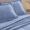 Kit Manta Queen 240 Gramas 2,40m x 2,40m Fleece Alto Relevo Nature 03 Peças - Azul Egípcio