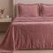 Kit Manta Queen 240 Gramas 2,40m x 2,40m Fleece Alto Relevo Nature 03 Peças - Blush