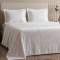 Kit Manta Queen 240 Gramas 2,40m x 2,40m Fleece Alto Relevo Nature 03 Peças - Branco