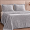 Kit Manta Queen 240 Gramas 2,40m x 2,40m Fleece Alto Relevo Nature 03 Peças - Cinza