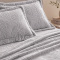 Kit Manta Queen 240 Gramas 2,40m x 2,40m Fleece Alto Relevo Nature 03 Peças - Cinza