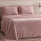 Kit Manta Queen 240 Gramas 2,40m x 2,40m Fleece Alto Relevo Nature 03 Peças - Rosê