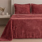 Kit Manta Queen 240 Gramas 2,40m x 2,40m Fleece Alto Relevo Nature 03 Peças - Terracota