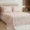 Kit Queen Cobre Leito + Jogo Cama Percal 300 Fios C/ Estampa Localizada Harmony 07 Peças - Cerejeira Rosa