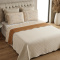 Kit Queen Cobre Leito + Jogo de Cama Percal 300 Fios Primavera 07 Peças - Ramo Creme