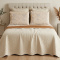Kit Queen Cobre Leito + Jogo de Cama Percal 300 Fios Primavera 07 Peças - Ramo Creme