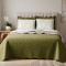 Kit Queen Cobre Leito + Jogo de Cama Percal 300 Fios Primavera 07 Peças - Trigo Verde