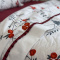 Kit Queen Percal 300 Fios Cobre Leito + Jogo de Cama Dupla Face Confort Print 07 Peças - Rosinhas Vermelho